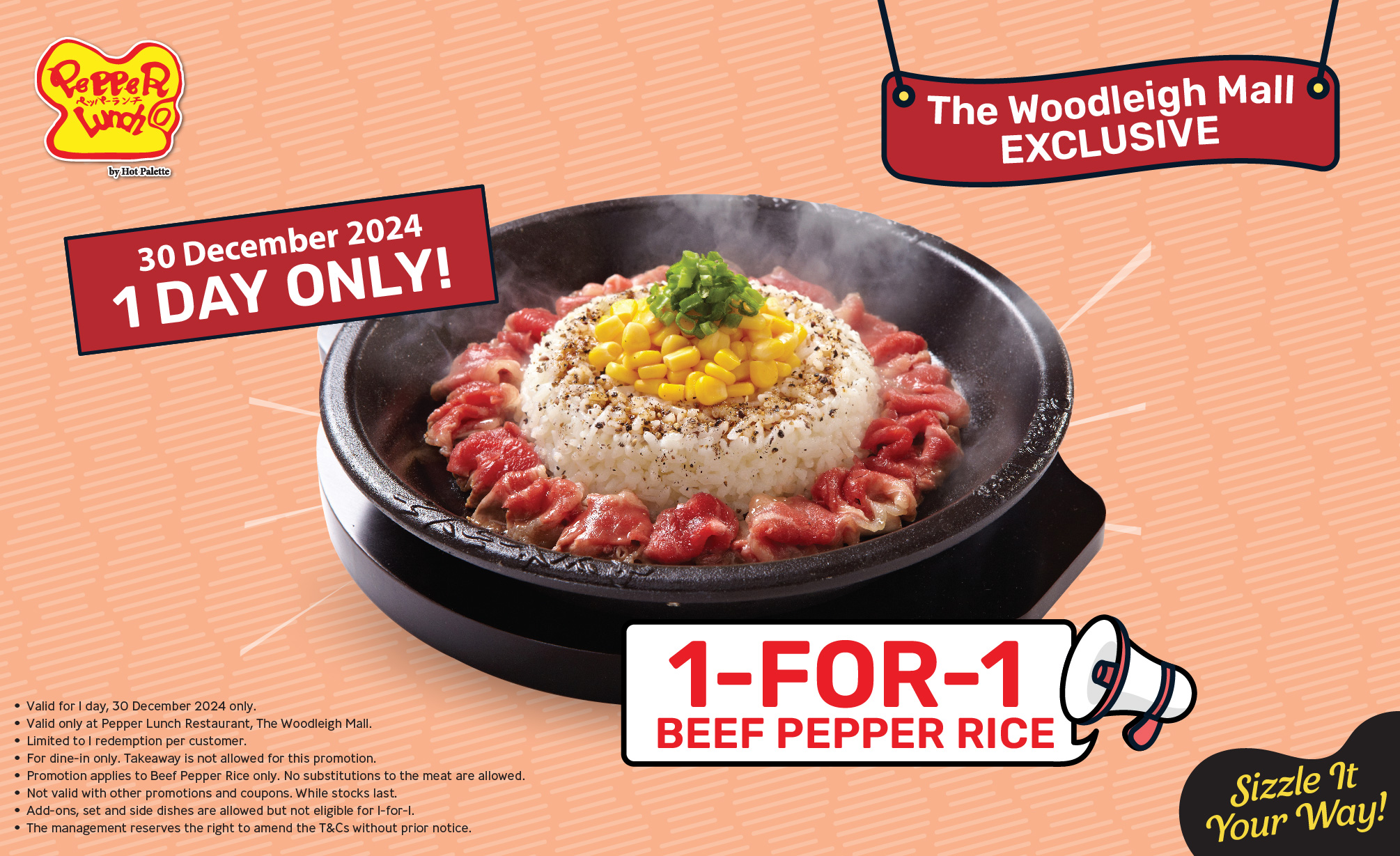[Pepper Lunch] 1 for 1 Beef Pepper Rice 